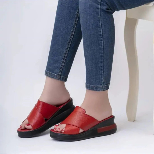 دمپایی لژدار زنانه تمام چرم باکیفیت