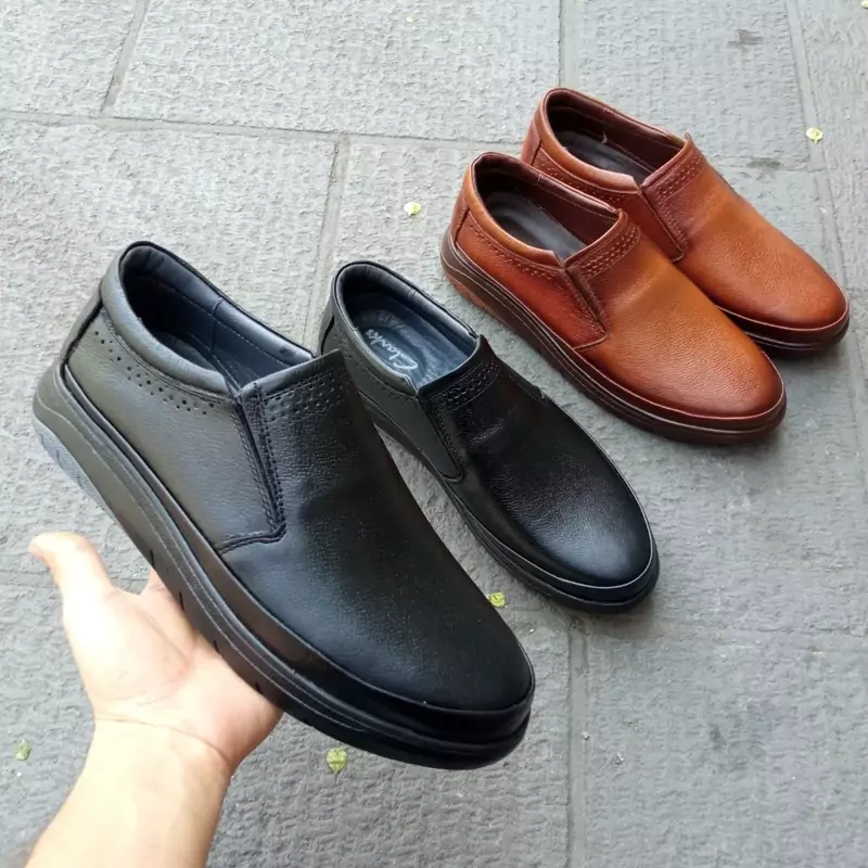 کفش راحتی مردانه تمام چرم طبیعی مدل ox