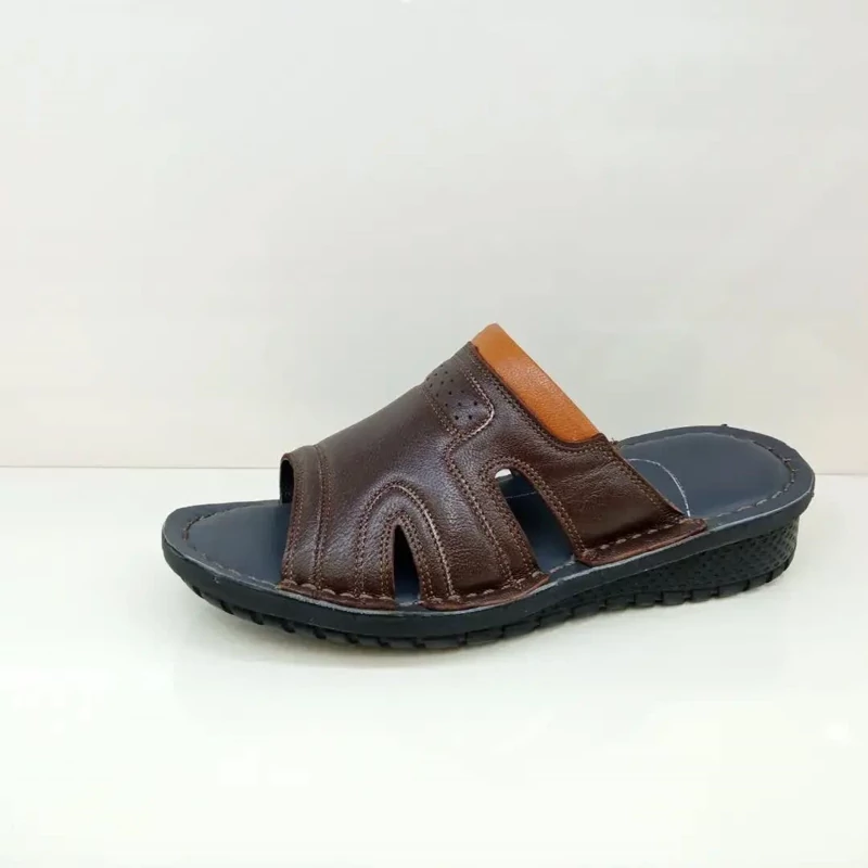 صندل دمپایی مردانه تمام چرم طبی