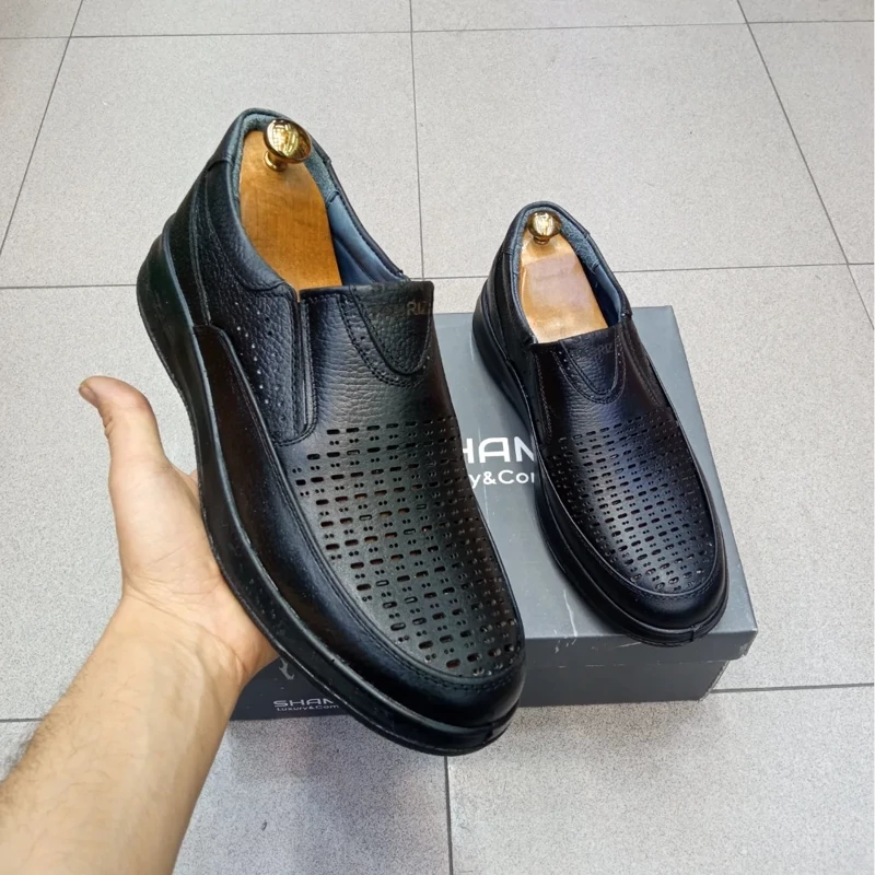 تابستانی سوراخ دار مردانه تمام چرم مدل جدید