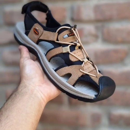 صندل مردانه چرم مدل طبیعت گردی