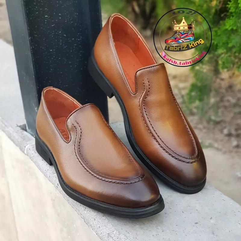 کفش مجلسی مردانه تمام چرم خیری مدل گانت دار