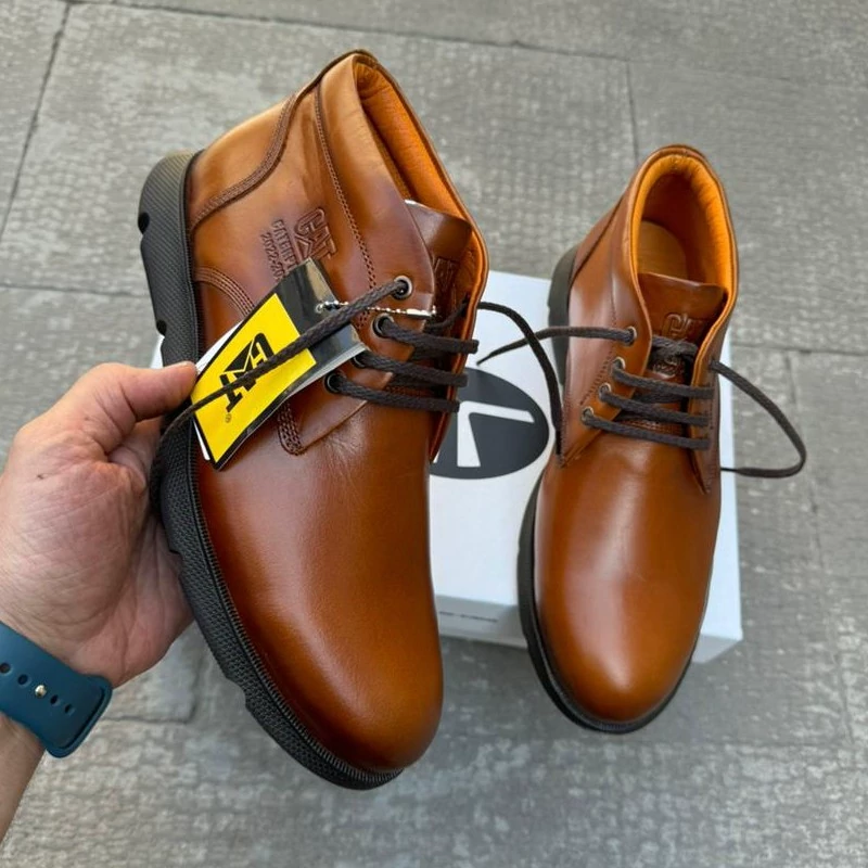 نیم بوت تمام چرم مدل جدید کاترپیلار در دو رنگ خاص