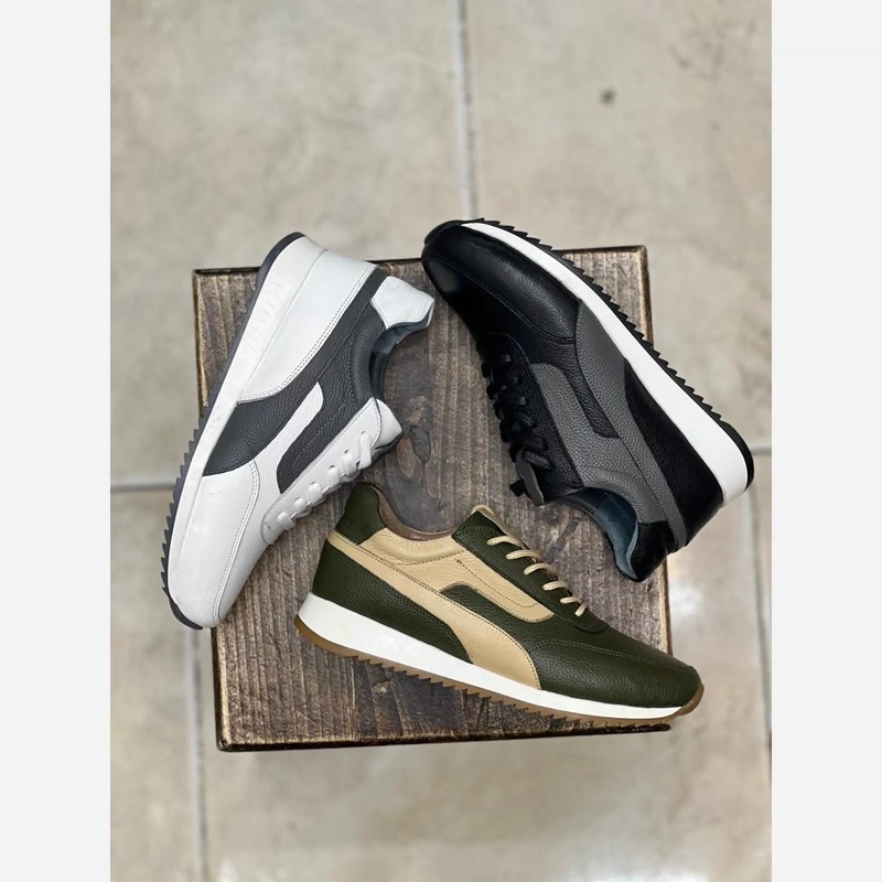 کفش اسپورتی زنانه تمام چرم در سه رنگ