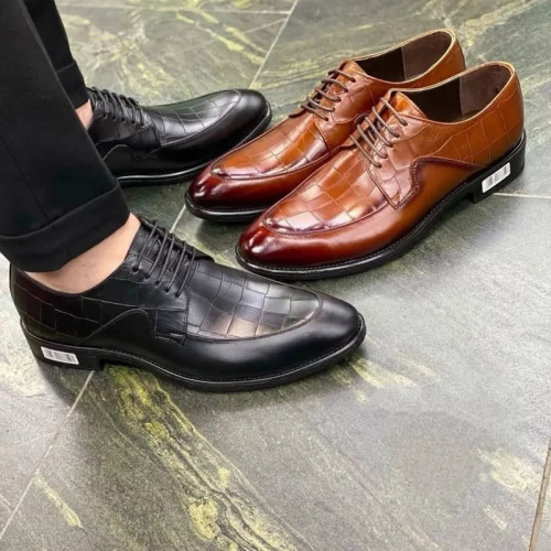 کفش مجلسی مردانه تمام چرم زیره نیو لایت مدل سنگی