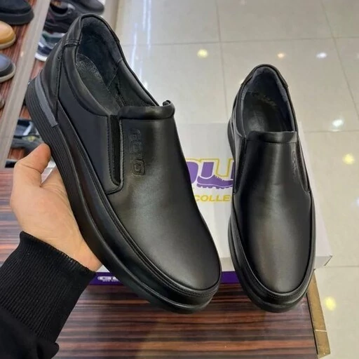 کفش طبی مردانه تمام چرم ساده گلد