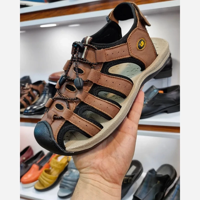 صندل مردانه چزم طبیعی مدل طبیعت گردی