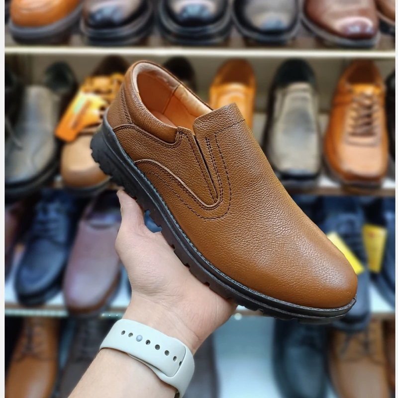 کفش راحتی مردانه تمام چرم مدل آرمان کشی