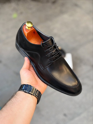 کفش محجلسی مردانه تمام چرم مدل کاج ساده کد ۵۹۷