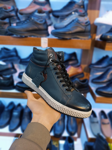 نیم بوت ونس سرمه ای تمام چرم طبیعی زیره ترمو کد۶۰۲