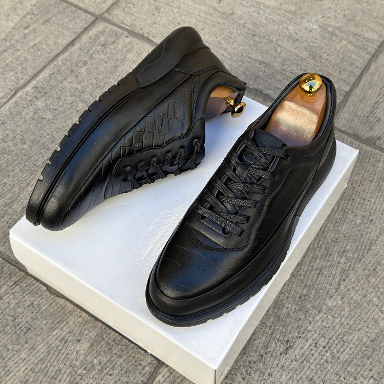 کفش اسپورت مردانه تمام چرم اسکاپ جگوار کرکودیلی کد ۶۱۲