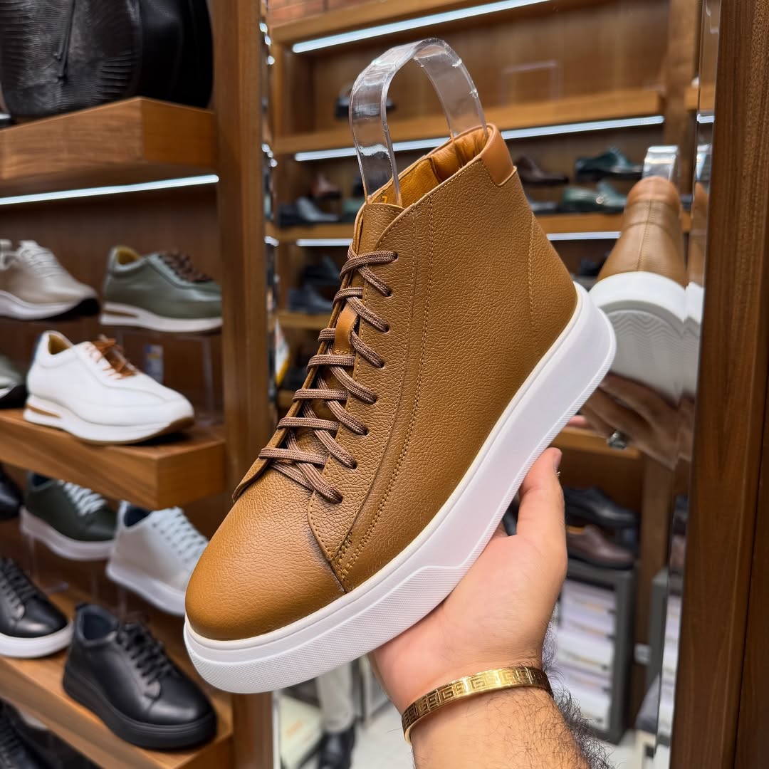 نیم بوت ونسی مردانه تمام چرم درجه یک کد ۶۳۴