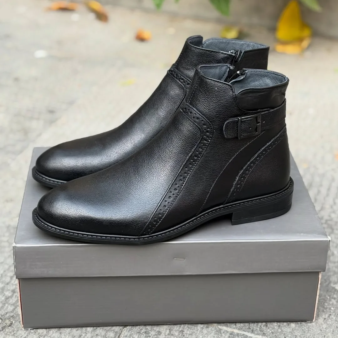 نیم بوت تمام چرم طبیعی مدل جدید کد ۶۴۱