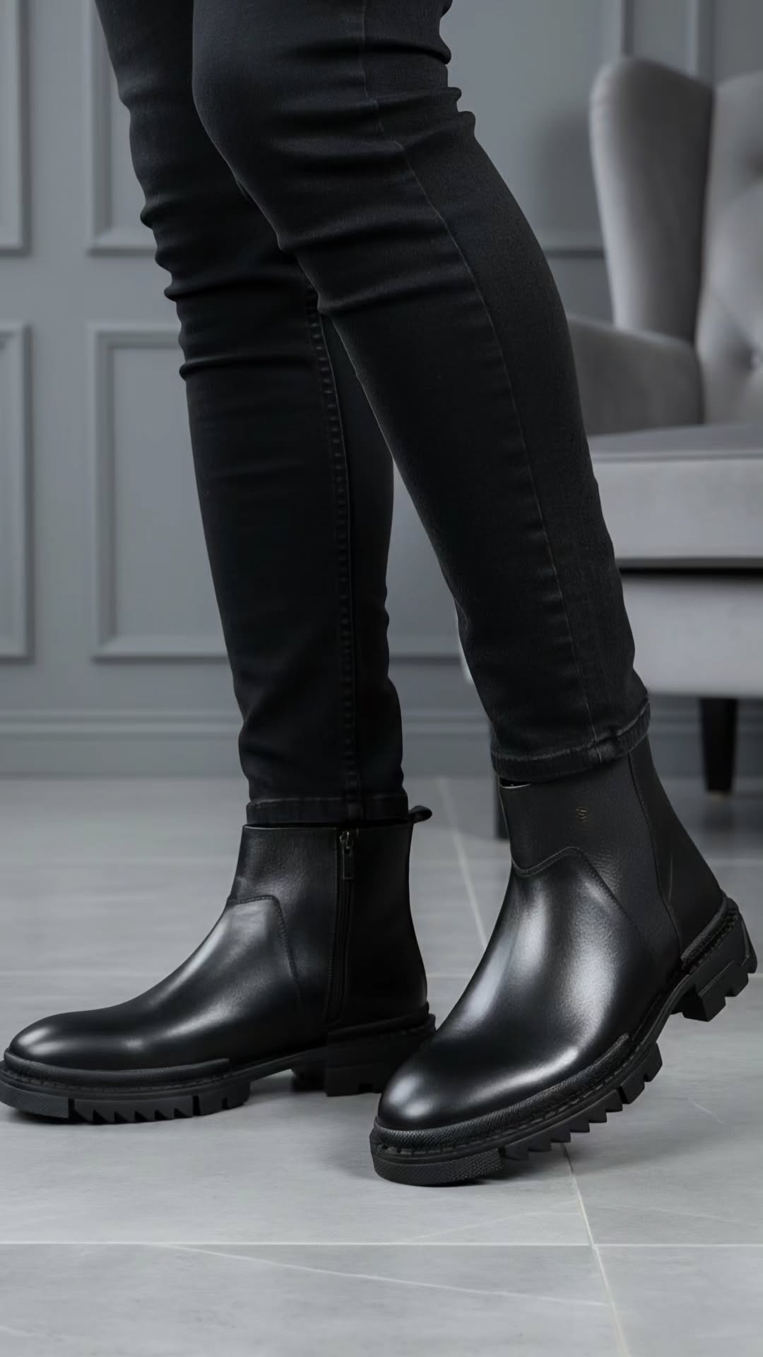 نیم بوت مردانه تمام چرم مدل جدید کد  ۶۴۳