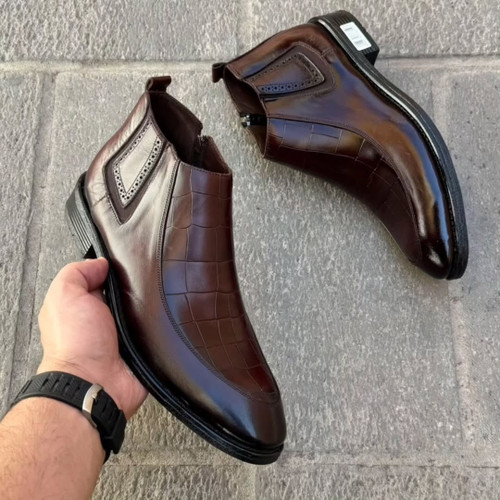 نیم بوت مردانه تمام چرم مجلسی اعلا برند بکسلی در 6 مدل کد ۶۶۶