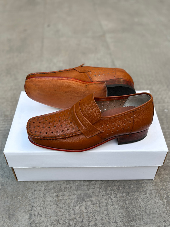 کفش زیره چرم دستدوز تابستانی کد830