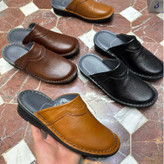 دمپایی مردانه جلو بسته تمام چرم طبی سلطانی+بزرگپا40الی48